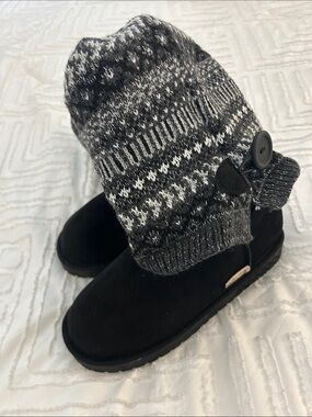 Muk Luks Women's Janie Knit Cuff Mid- Calf Boots Size 6